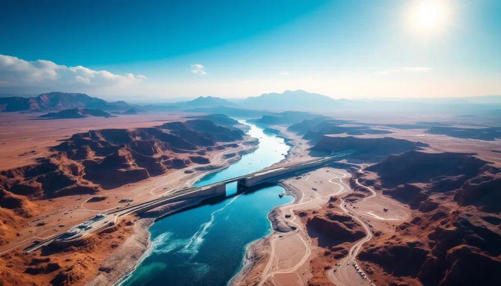 scopri il progetto colossale di un fiume artificiale lungo 145 km che sta trasformando il deserto, portando vita e innovazione in un ambiente arido.