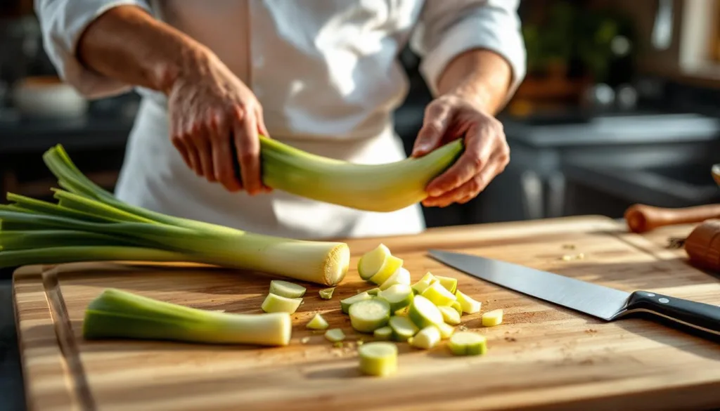un cuoco esperto svela i segreti per tagliare i porri correttamente in cucina, evitando errori comuni e migliorando la preparazione dei tuoi piatti.