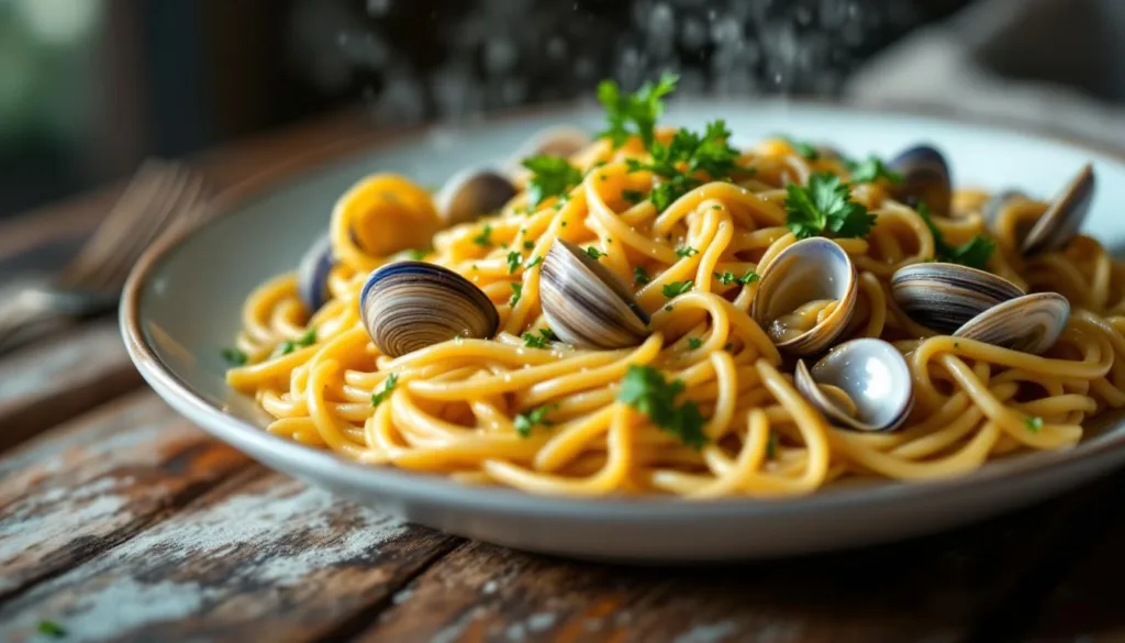 scopri il segreto dello chef per preparare spaghetti alle vongole irresistibilmente cremosi e ricchi di sapore, per un piatto autentico e delizioso.